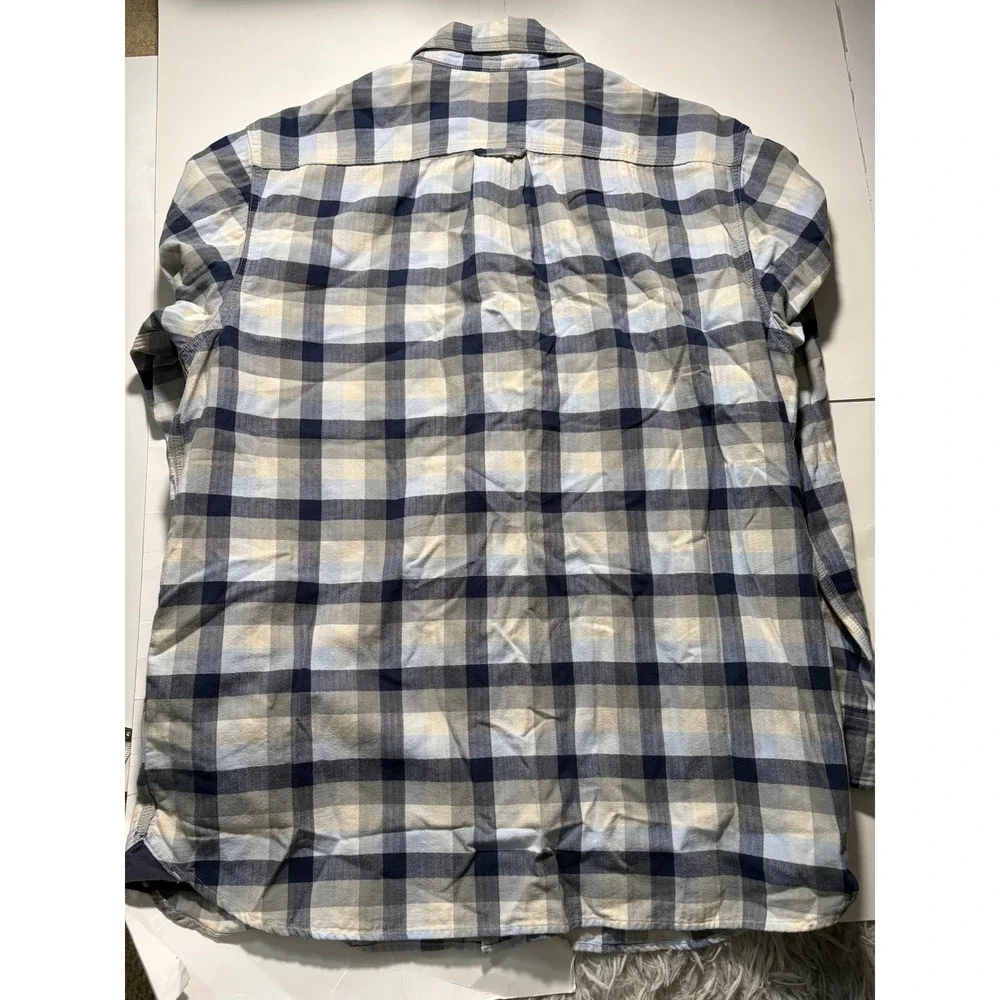 The North‎ Face Flannel Shirt Mens XL Blue Plaid Button Up Long Sleeve Casual